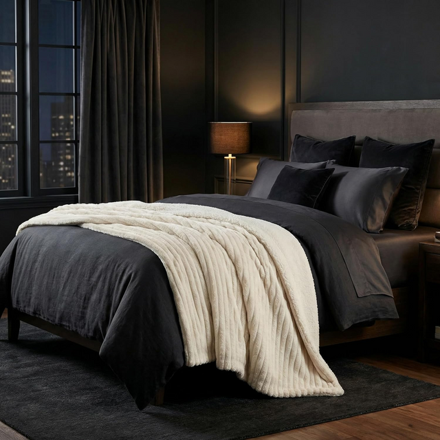  Faux Fur Throw Blanket - 60x70-Inch Twin Blanket for Couch, Bed, or Chair - Soft Throw with Plush Faux Rabbit Fur and Warm Sherpa for Living Room, Bedroom, and Home Decor (Ivory)