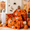 Halloween Printed Flannel Blanket – Cute & Funny Holiday Fleece Throw Ghost Blanket, Cozy Plush for Couch, Sofa & Bed, Fall Winter Decor, for Kids & Adults