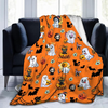 Halloween Printed Flannel Blanket – Cute & Funny Holiday Fleece Throw Ghost Blanket, Cozy Plush for Couch, Sofa & Bed, Fall Winter Decor, for Kids & Adults