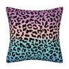 Ombre Leopard Print Throw Pillow Cover Soft Decorative Gradient Color Pillowcases Cushion Case for Sofa Couch Chair Home Decor 18x18” Square Pillowcase