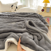 Soft Twin Size Throw Blanket Bed Blankets for All Season Solid Color Rabbit Fur Plush Fleece Blanket for Indoor Outdoor 