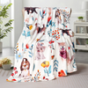 Dog Floral Flower Throw Blanket Gift for Dog Lover Blanket Dogs Themed Flannel Fleece Cozy Fuzzy Plush Throw Blankets for Home