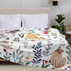 Cat Throw Blanket Floral Flower Blankets Gift for Cat Lover Throw Blanket Cats Themed Flannel Cozy Fuzzy Plush Blankets for Bed Chair Couch
