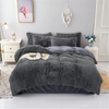 Luxury Soft Fluffy Faux Fur Comforter King Size Plush Comforter Comforter Set Tie-Dyed Colorful Bedding Sets 3 Pieces with 2 Pillow Cases Long Plush Blanket Duvet Cover 