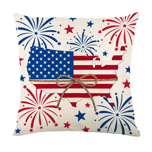 4th of July Decorations Pillow Covers American USA Stars Stripes Cushion Case Decor Independence Day Throw Pillow Covers for Sofa Bedroom Coffice