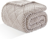 Fleece Blanket, 3D Jacquard Throw Blanket for Couch and Bed, Soft Cozy and Fluffy Blankets Lightweight Luxury Flannel with Waffle Design (Grey)