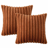 Christmas Dark Green Faux Fur Plush Lumbar Throw Pillow Covers 12x20 Set of 2 Fuzzy Striped Soft Cozy Pillowcase Luxury Decorative Pillows Fluffy Rectangle Cushion Cover Couch Bed