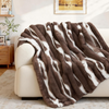 Plush Faux Rabbit Fur Throw Blanket – 850GSM Thick & Warm, Ultra Soft Fluffy Blanket for Couch, Bed, Sofa, Ideal Gift for Women, 50" × 60", Chocolate