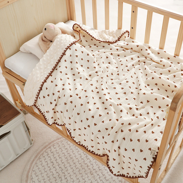 Soft Cotton Breathable Muslin Cotton Blanket Thin Summer Wrap for Baby Newborn Girls And Boys Seat Cover Baby Crib Cover Air Condition Blanket Baby Shower Gifts Receiving Blanket