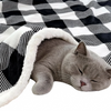 Sherpa Fleece Throw Blanket Reversible Plush Fluffy Large Big Blanket Lattice Flannel Blankets for All Season Use, Red And Black