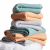 Home Box Solid Recycled Polar Fleece Throw for Winter Light Weight