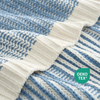 Premium Chenille Throw Blanket, Soft Cozy Luxury Two-Tone Knit Blanket for Couch, Sofa, Chair, Home Decor, Blue & Ivory 50"x60"