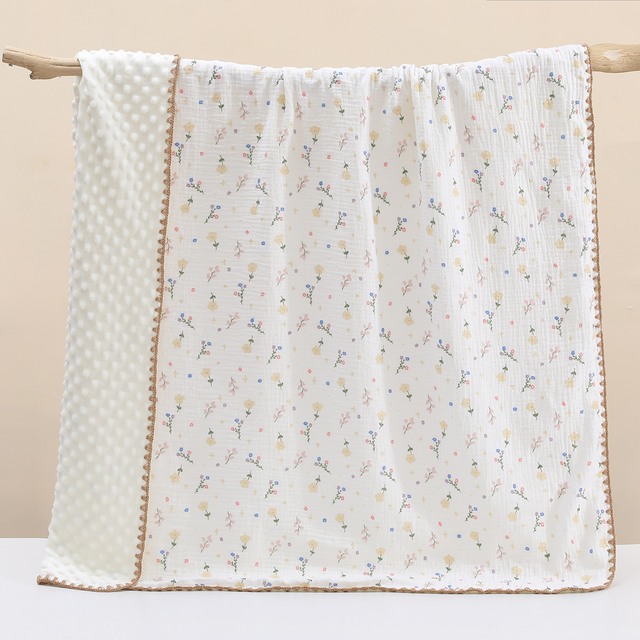 Super Soft Muslin Cotton Nursery Swaddling Bedding Blanket for Baby Girls Infants Newborn Kids Cute Adorable Sun-Shading Blanket Thin Style For Summer 