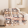 Boho Sherpa Throw Blanket 60'' × 80'' Native American Blanket for Bed Sofa Couch Office Travel And Camping Home Decoration Printed Color Sherpa Fleece Blanket for All Season Machine Washable 