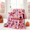Halloween Throw Blanket 60" x 50" - Soft Flannel Ghost Blanket, Cozy Plush for Couch, Sofa & Bed, Fall Winter Decor, for Kids & Adults
