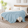 Solid Jacquard Shu Velveteen Blanket-Blue Throw Blanket - Soft & Fluffy Fleece, Cute & Aesthetic, Perfect for Sofa, Couch, Chair, Bed, Living Room & Bedroom, All-Season Use, Plush & Cozy Decorative Bl