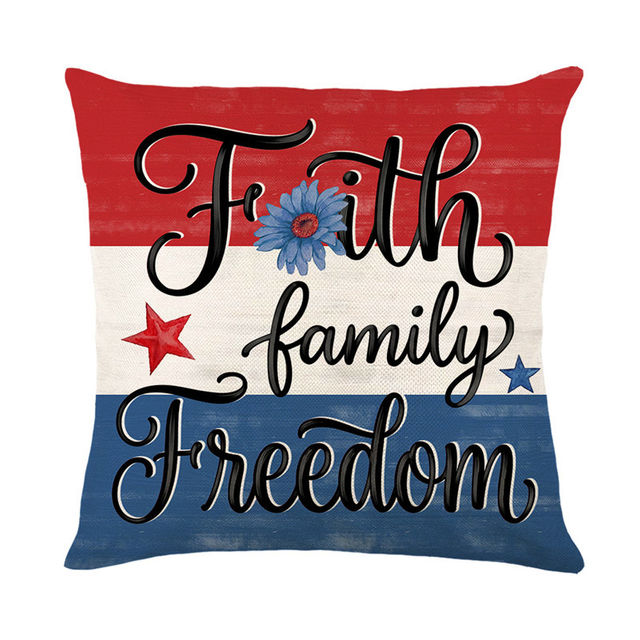 18x18” American Flag Pattern Patriotic Stripes Pillow Cover Independence Memorial Day Vintage Home Sofa Decoration 4th of July Decorations Pillow Covers 