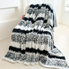 Soft Cozy Striped Throw Blankets for Couch Sofa Bed Travel Sherpa Fleece Blanket Queen Size Jacquard Blanket for Bedroom