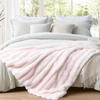 Plush Faux Rabbit Fur Throw Blanket – 850GSM Thick & Warm, Ultra Soft Fluffy Blanket for Couch, Bed, Sofa, Ideal Gift for Women, 50" × 60", Light Pink
