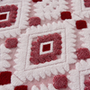  Boho Sherpa Fleece Blanket 80'' × 90'', Ultra Soft Aztec Queen Blankets for All Season, Cozy, Plush, Bohemian Throw Blanket for Bed/Couch/Sofa/Office/Camping, Rose Red