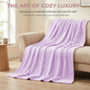 Wave Pattern Embossed Flannel Throw Blanket Soft Plush Textured Cozy Decorative Sofa Couch Blanket-Purple