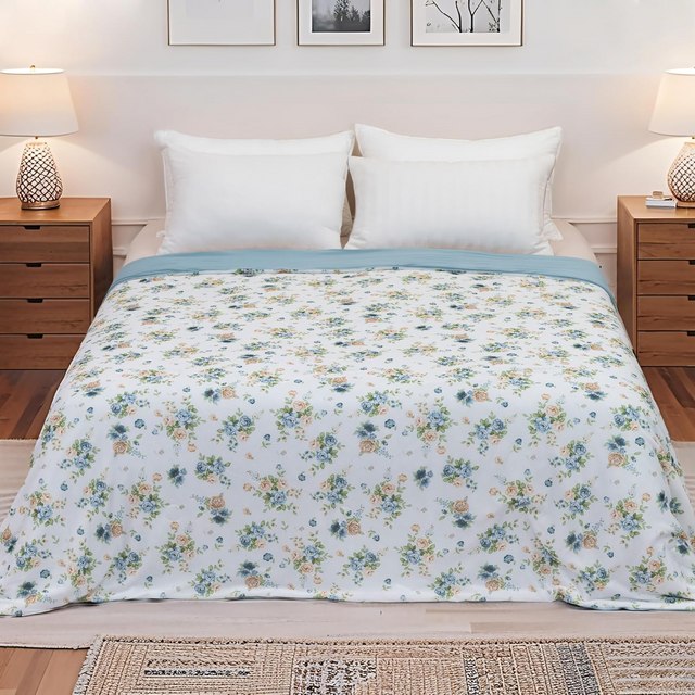 Cooling Comforter for Hot Sleepers, Pastoral Style Floral Cooling Blankets King Size 108"x90",Double-Sided Cool Technology, Q-Max>0.43,Lightweight Breathable, Cold Blanket for Bed