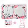 Photo Prop Blanket Personalized Baby Milestone Blanket Portable Moon And Flower Pattern Month Blanket for Newborn Girls Boys Photography Props Wraps Blankets 