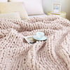 Chunky Knit Plush Throw Blanket – Luxury Ultra Soft Solid Color Knit Blanket for Sofa & Bed, Cozy All-Season Decorative Winter Throw