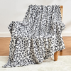 Leopard Print Fleece Blanket for Bed Sofa Travel Camping Super Soft Cozy Fluffy Plush Blanket with Cheetah Pattern for All Seasons