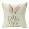 45 X 45 Cm Happy Easter Pattern Cushion Cover Decorations Linen Pillowcase for Home Party Sofa Rabbit Rabbit Cushion Cover 