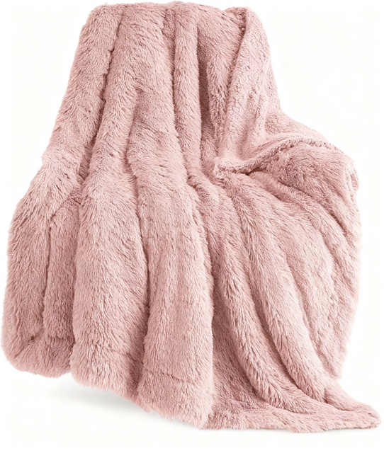 GentleSoft Fuzzy Sherpa Faux Fur Twin Blanket Bright Blue Cozy Gifts for Women Men, Soft Fleece Plush Warm Minky Thick Blanket Twin Size for Bed, Blue Room Decor Dorm Essentials Gifts