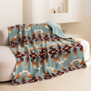 Aztec Pattern Printed Sherpa Fleece Blanket 60'' × 80' Ultra Soft Throw Blanket for All Seasons Machine Washable Reversible Plush Blanket for Home Decoration Bedroom Sofa Couch And Office 