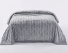 Flannel Fleece King Size Blanket for Bed, Soft Fluffy Velvet Bedspread Coverlet with Decorative Vintage Pattern for All Season, Warm And Lightweight, Champagne