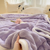 Soft Twin Size Throw Blanket Bed Blankets for All Season Solid Color Rabbit Fur Plush Fleece Blanket for Indoor Outdoor 