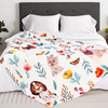 Dog Floral Flower Throw Blanket Gift for Dog Lover Blanket Dogs Themed Flannel Fleece Cozy Fuzzy Plush Throw Blankets for Home