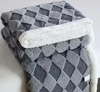 Soft Checkered Flannel Teddy Blanket with Sherpa – Cozy Diamond Pattern Throw for Couch & Bed