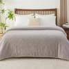 Fleece Blanket, 3D Jacquard Throw Blanket for Couch and Bed, Soft Cozy and Fluffy Blankets Lightweight Luxury Flannel with Waffle Design (Grey)