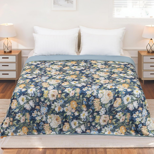 Cooling Comforter for Hot Sleepers, Boho Floral Cooling Blankets King Size 108"x90",Double-Sided Cool Technology, Q-Max>0.43,Lightweight Breathable, Cold Blanket for Bed