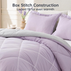 King Size Comforter Set, Ultra Soft Reversible Bedding for All Seasons, 3 Pieces Down Alternative Bed Set Includes 1 Lightweight Comforter and 2 Pillow Shams, Lavender/Light Grey