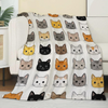 Cute Cat Blanket,Colorful Kitten Head Pattern Flannel Throw for Kids,Women,Pet Lovers as Gifts,Cozy Soft Blankets for Couch,Bed,Office,Camping,Picnic,Decorative Throws