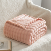 Fuzzy Warm Flannel 3D Bubble Throw Blanket Super Soft Thick Rabbit Blanket for Living Room Sofa Bed Chair Travel Camping for All Seasons