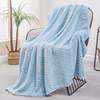 Fleece Throw Blanket for Couch and Bed, 50x70 Inches Soft Cozy Jacquard Flannel Blankets, Lightweight Fuzzy Plush Warm Throws for Women, Light Blue