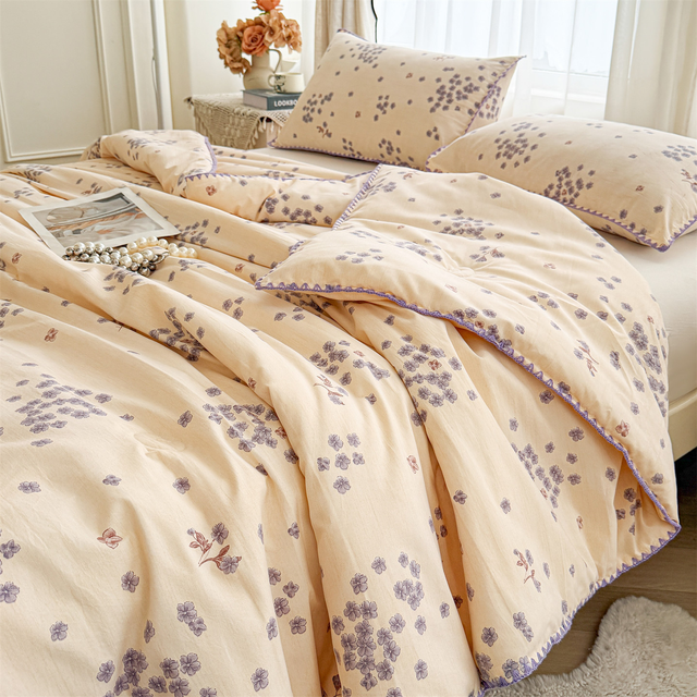 Lightweight Summer Cool Feeling Quilted Blanket Double Sided Ice Silk Quilt Printed Air Conditioning Quilt Cover for Couch Bed Office Sofa Super Soft Breathable Cold Feeling Quilt