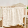 Fleece Baby Blanket Heart Checkered Blanket, Ultra Soft Cozy Baby Blankets for Boys Girls, Fluffy Infant Toddler Newborn Receiving Blankets for Crib Stroller 30”×40” (Cream)