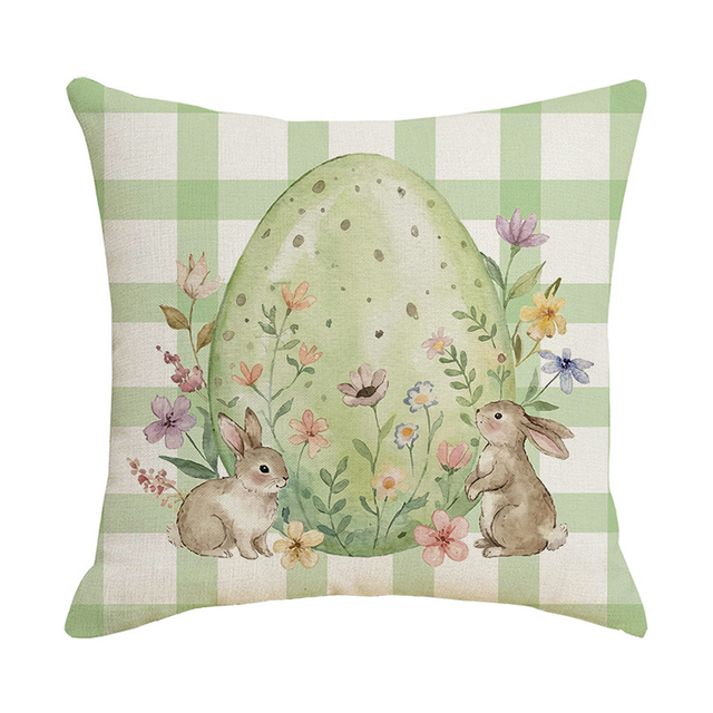 Spring Welcome Hello Decorative Throw Pillow Easter Bunny Eggs Truck Pillow Covers Porch Outdoor Home Decor Floral Farmhouse Holiday Sofa Couch Cushion Case 20x27 Inch 
