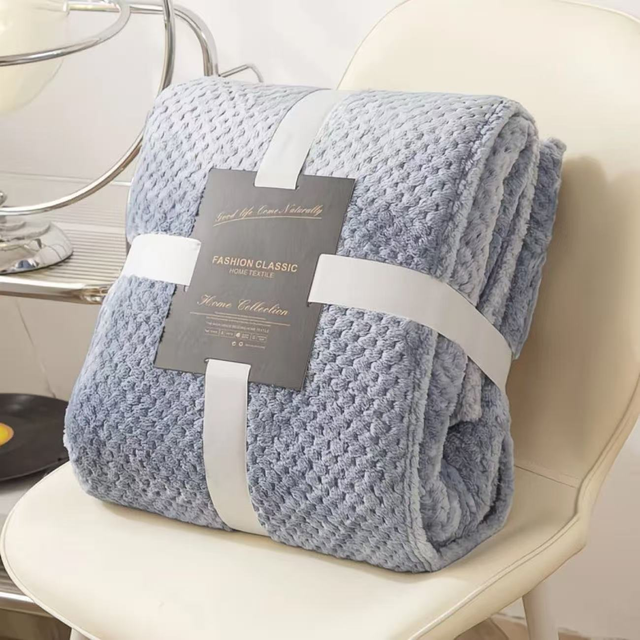 Premium Flannel Fleece Bed Throw Blanket for Sofa Couch Coverlet Bed Thickened Blanket Four Seasons Office Sofa Couch Lunch Break Blanket 
