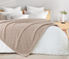 Throw Blanket for Couch, Bed, Soft Fluffy Jacquard Waffle Blankets for All Season,Lightweight and Warm