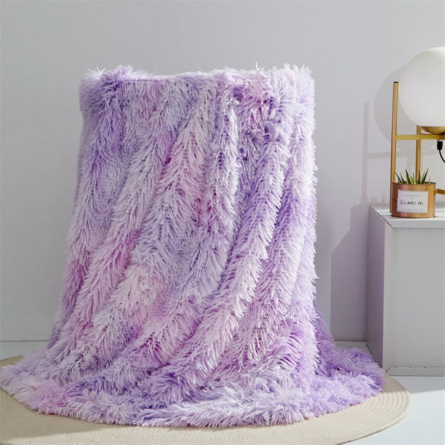 Tie-dye Printed Soft Warm Throw Blanket for Couch Bed Sofa Solid Colors Traveling Throws Fluffy Flannel Blanket for Children Adults 