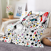 Cat Throw Blanket Colorful Spot Cats Blanket Cute Pet Cats Gift for Cat Lover Throw Blanket Flannel Fleece Cozy Fuzzy Plush Throw Blankets for Bed Chair Couch