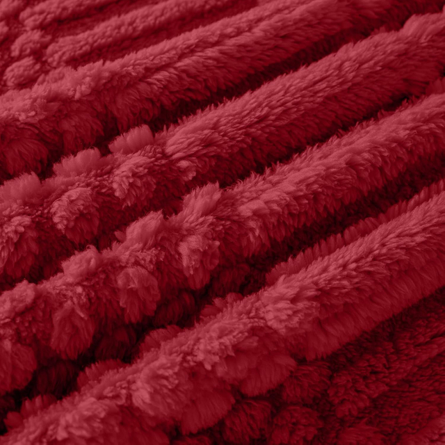 Solid Jacquard Shu Velveteen Blanket-Red Throw Blanket - Soft & Fluffy Fleece, Cute & Aesthetic, Perfect for Sofa, Couch, Chair, Bed, Living Room & Bedroom, All-Season